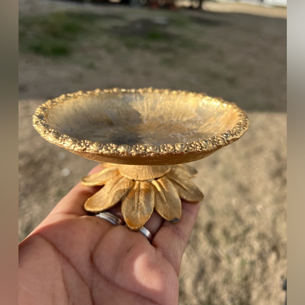 Gold Footed brass soap holder